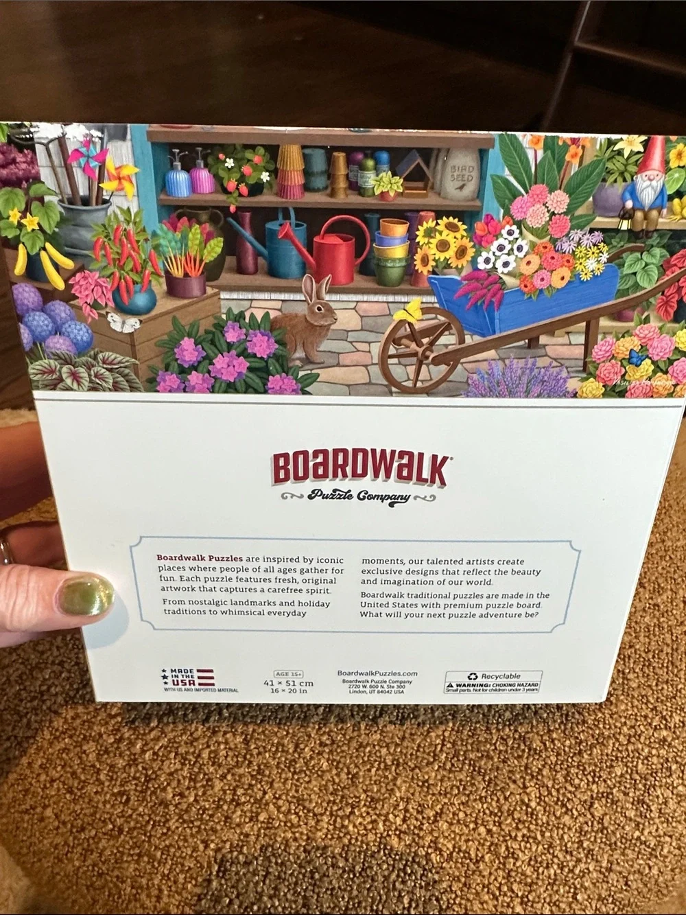 Boardwalk Garden Shop 500-Piece Puzzle - Colorful Floral Design